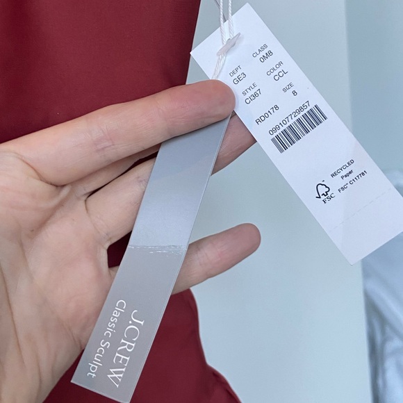 J. Crew - Lana One-Piece in Classic Sculpt Swimsuit Sz 8 Carolina Clay NWT C1367 - Picture 9 of 12